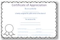 Free Certificate Of Appreciation Templates – Certificate for In Appreciation Certificate Templates