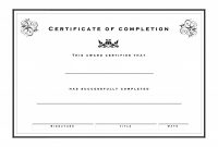 Free Certificate Of Completion Template ~ Addictionary regarding Free Certificate Of Completion Template Word