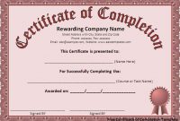Free Certificate Of Completion Template | Certificate Of throughout Free Completion Certificate Templates For Word