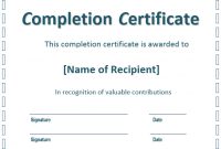Free Certificate Of Completion Templates (Word | Pdf) for Free Completion Certificate Templates For Word