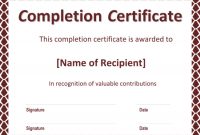 Free Certificate Of Completion Templates (Word | Pdf) in Certificate Of Completion Free Template Word