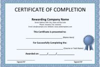 Free Certificate Of Completion Templates (Word | Pdf) regarding Certificate Of Completion Template Word