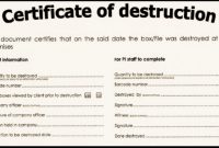 Free Certificate Of Destruction Template (1) – Templates intended for Free Certificate Of Destruction Template