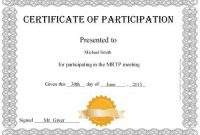Free Certificate Of Participation | Certificate Of in Participation Certificate Templates Free Download