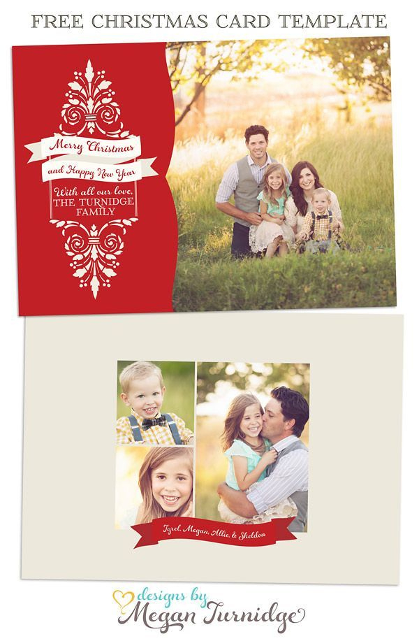 Free Christmas Card Template - Free Layered Psd And Tif with Free Christmas Card Templates For Photographers