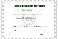 Free Course Completion Certificate Template -123Certificate throughout Class Completion Certificate Template