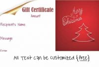Free Editable Christmas Gift Certificate Template | 23 Designs with Homemade Christmas Gift Certificates Templates