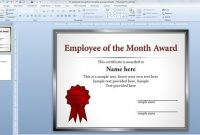 Free Employee Of The Month Template For Employee Recognition for Award Certificate Template Powerpoint