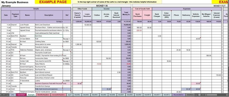 Free Excel Bookkeeping Templates intended for Excel Accounting Templates For Small Businesses