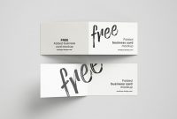 Free Folded Business Card Mockup pertaining to Fold Over Business Card Template