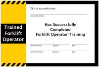 Free Forklift Certification Card Template Download Operator inside Forklift Certification Template
