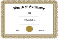 Free Formal Award Certificate Templates | Free Certificate intended for Blank Award Certificate Templates Word