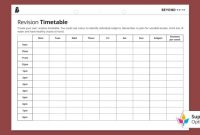 Free! - Gcse Revision Timetable Template - Secondary Education within Blank Revision Timetable Template