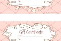 Free Gift Certificate Template | Free Printable Gift with Pink Gift Certificate Template