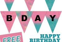 Free Happy Birthday Banner Printable (16 Unique Banners For inside Free Printable Happy Birthday Banner Templates