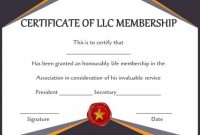 Free Llc Membership Certificate Templates | Certificate in Llc Membership Certificate Template