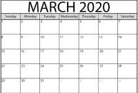 Free March 2020 Calendar Printable – Set Work Schedule | 12 intended for Blank Calander Template