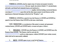 Free Missouri Commercial Lease Agreement – Pdf Template within Business Lease Agreement Template