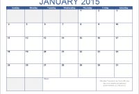 Free Monthly Calendar Template For Excel for Blank Calander Template