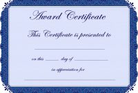Free Printable Award Certificate Borders Award Certificate for Borderless Certificate Templates