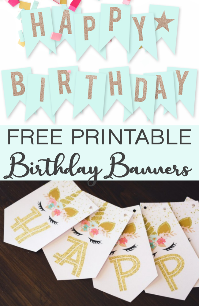 Free Printable Birthday Banners - The Girl Creative intended for Diy Party Banner Template