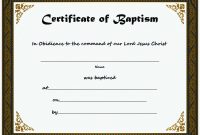 Free Printable Certificate Of Baptism Template Sample for Baptism Certificate Template Word