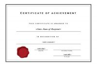 Free Printable Certificates Of Achievement in Free Printable Certificate Of Achievement Template