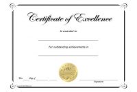 Free Printable Excellence Award Certificate | Award with Free Printable Certificate Of Achievement Template