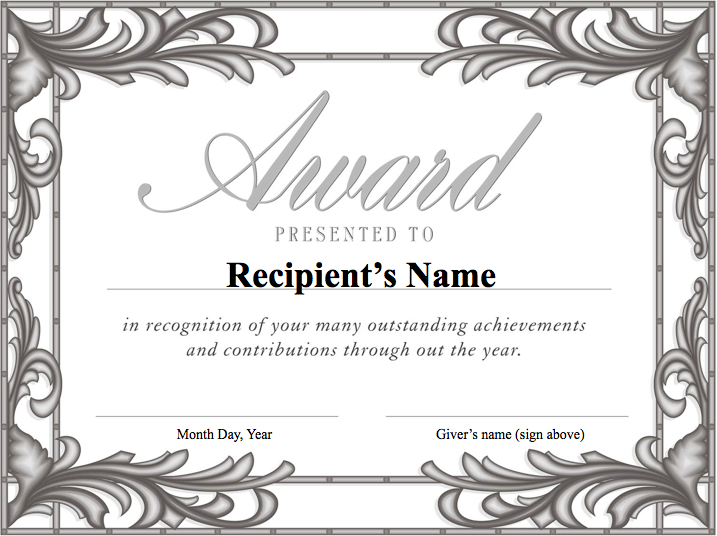 Free Printable Formal Award Templates For Students : V-M-D pertaining ...