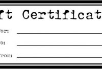 Free Printable | Free Printable Gift Certificates Pictures 2 in Black And White Gift Certificate Template Free