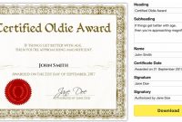 Free Printable Gag Certificates inside Funny Certificate Templates