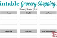 Free Printable Grocery Shopping List Template throughout Blank Grocery Shopping List Template