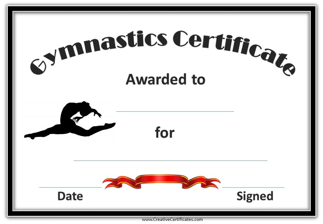 Free Printable Gymnastics Awards | Certificate Templates pertaining to Gymnastics Certificate Template