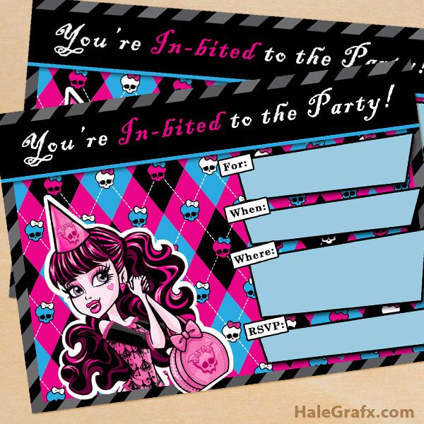 Free Printable Monster High Birthday Invitation | Monster inside Monster High Birthday Card Template