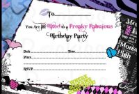 Free Printable Monster High Birthday Invitations Layout in Monster High Birthday Card Template