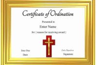 Free Printable Ordination Certificate Template | Customizable pertaining to Free Ordination Certificate Template