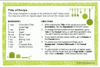 Free Printable Recipe Card Template For Word inside Recipe Card Design Template