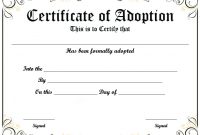 Free Printable Sample Certificate Of Adoption Template inside Pet Adoption Certificate Template