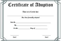 Free Printable Sample Certificate Of Adoption Template with regard to Blank Adoption Certificate Template