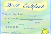 Free Printable Stuffed Animal Birth Certificates – Blueberry with regard to Birth Certificate Fake Template