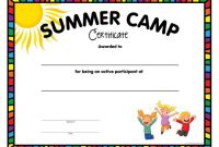Free Printable Summer Camp Certificate | Certificate within Summer Camp Certificate Template