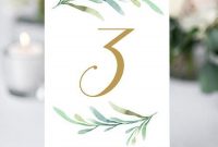 Free Printable Table Numbers, Greenery Wedding | Wedding within Table Number Cards Template