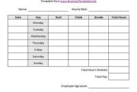 Free Printable Timesheet Templates | Free Weekly Employee throughout Weekly Time Card Template Free