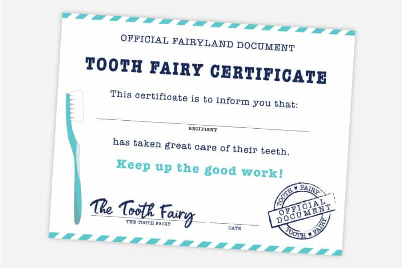 Free Printable Tooth Fairy Certificate, Receipt, Envelope in Tooth Fairy Certificate Template Free