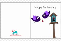 Free Printable Wedding Anniversary Cards With Bottle in Template For Anniversary Card