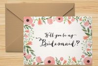 Free Printable Will You Be My Bridesmaid Card | Bridesmaid inside Will You Be My Bridesmaid Card Template