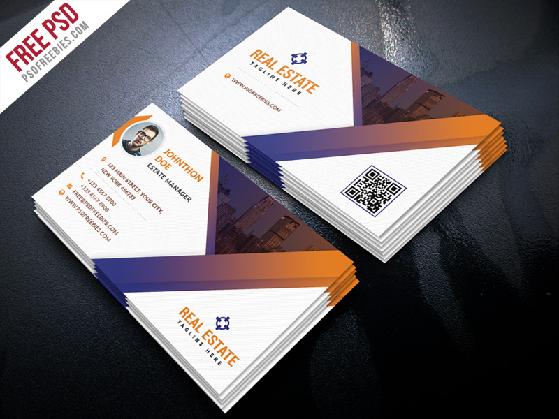 Free Psd : Real Estate Business Card Template Psdpsd in Calling Card Template Psd