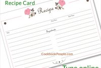 Free Recipe Cards – Cookbook People in 4X6 Photo Card Template Free