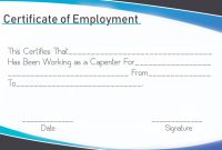 Free Sample Certificate Of Employment Template | Certificate for Sample Certificate Employment Template