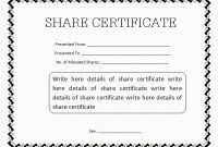 Free Share Certificate Template | Free Word Templates in Template For Share Certificate
